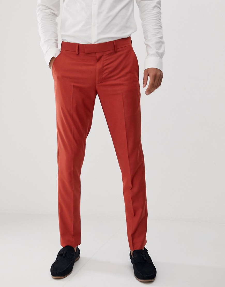 Farah Henderson skinny fit trousers in red