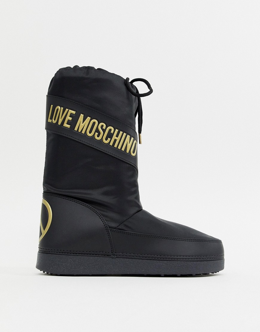 Love Moschino Peace Logo Snow Boots 
