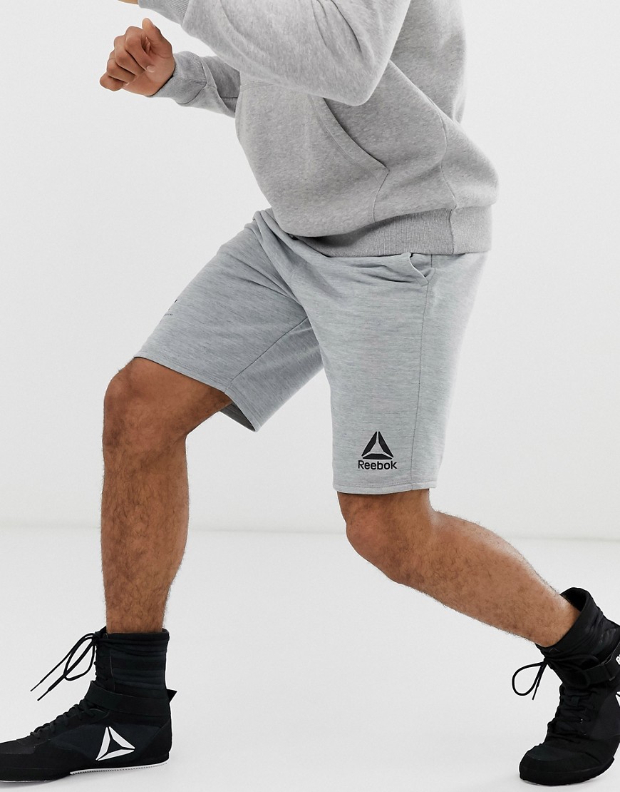 Reebok UFC logo shorts in grey