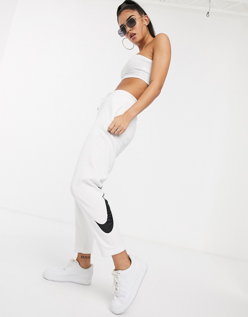 Nike white swoosh track pants