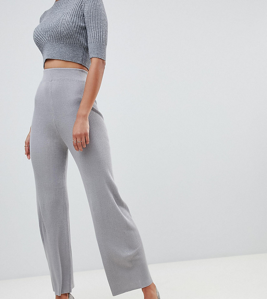 Fashion Union Tall Knitted Trousers In Rib Co-Ord