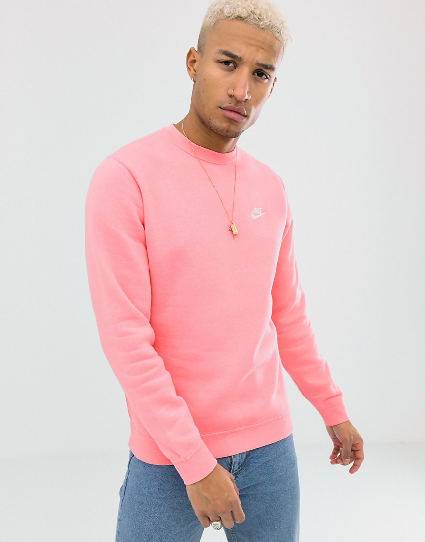 Nike Club Crewneck Sweatshirt In Pink