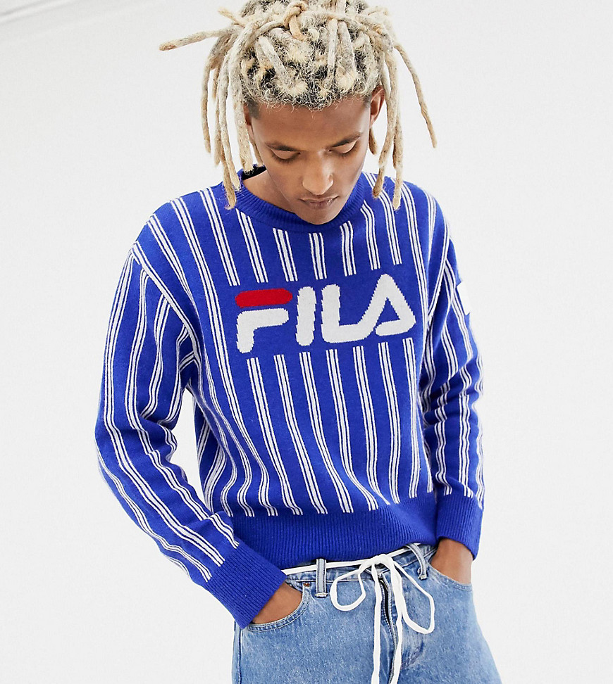 D-Antidote x Fila logo sweatshirt with metallic stripe