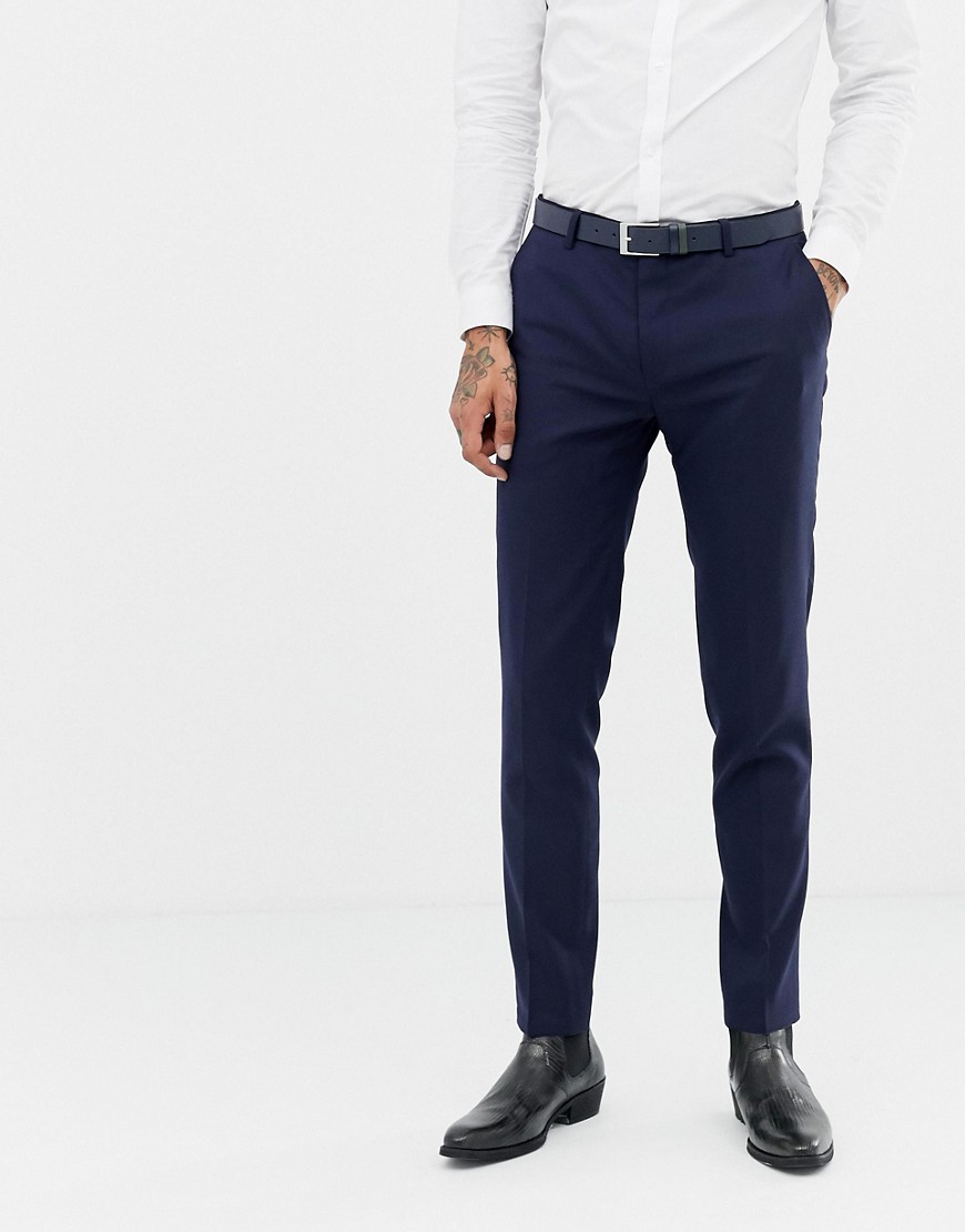 Twisted Tailor Hemmingway super skinny wool mix suit trousers in navy