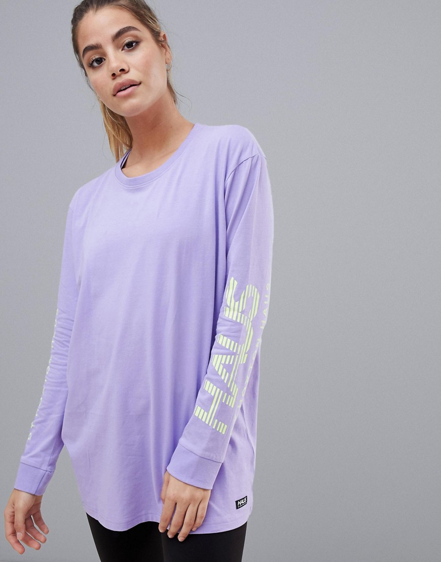 Haus by Hoxton Haus hood skater t-shirt in lilac