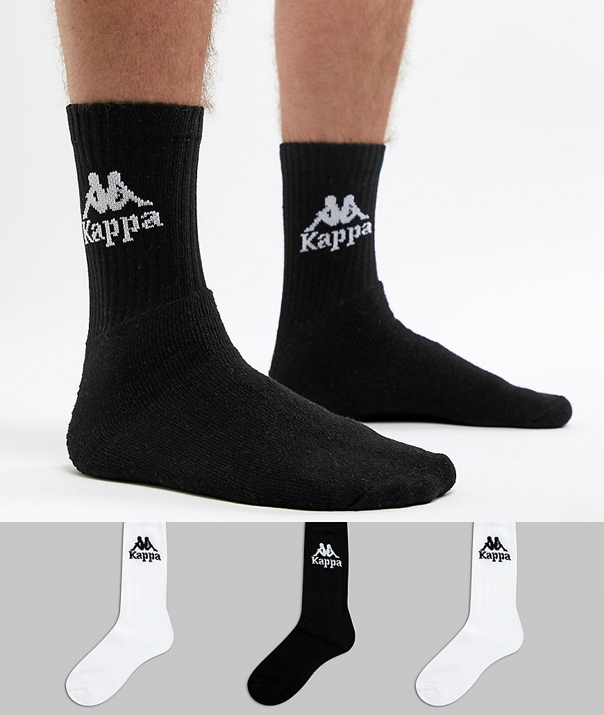 3 пары черно-белых носков Kappa - Белый 