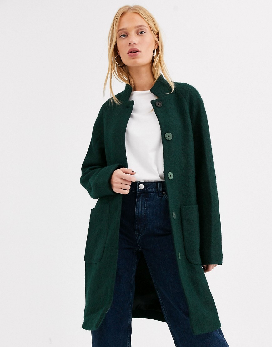 Selected wool longline coat