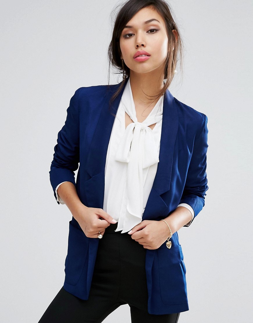 Fashion Union Relaxed Fit Blazer - Navy