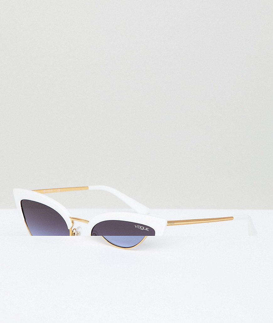 Солнцезащитные очки кошачий глаз в белой оправе Vogue Eyewear - Белый 