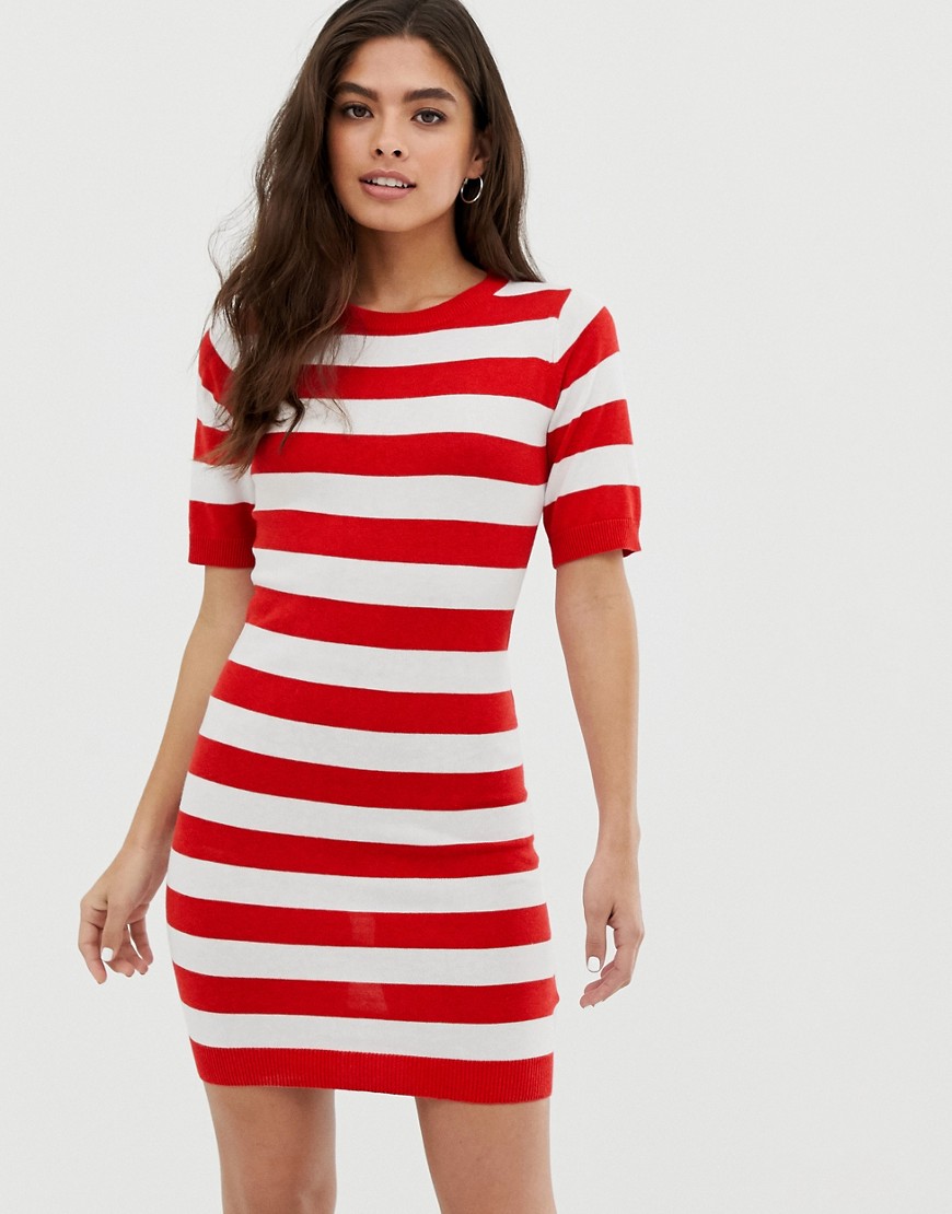 Brave Soul harbour jumper dress in stripe