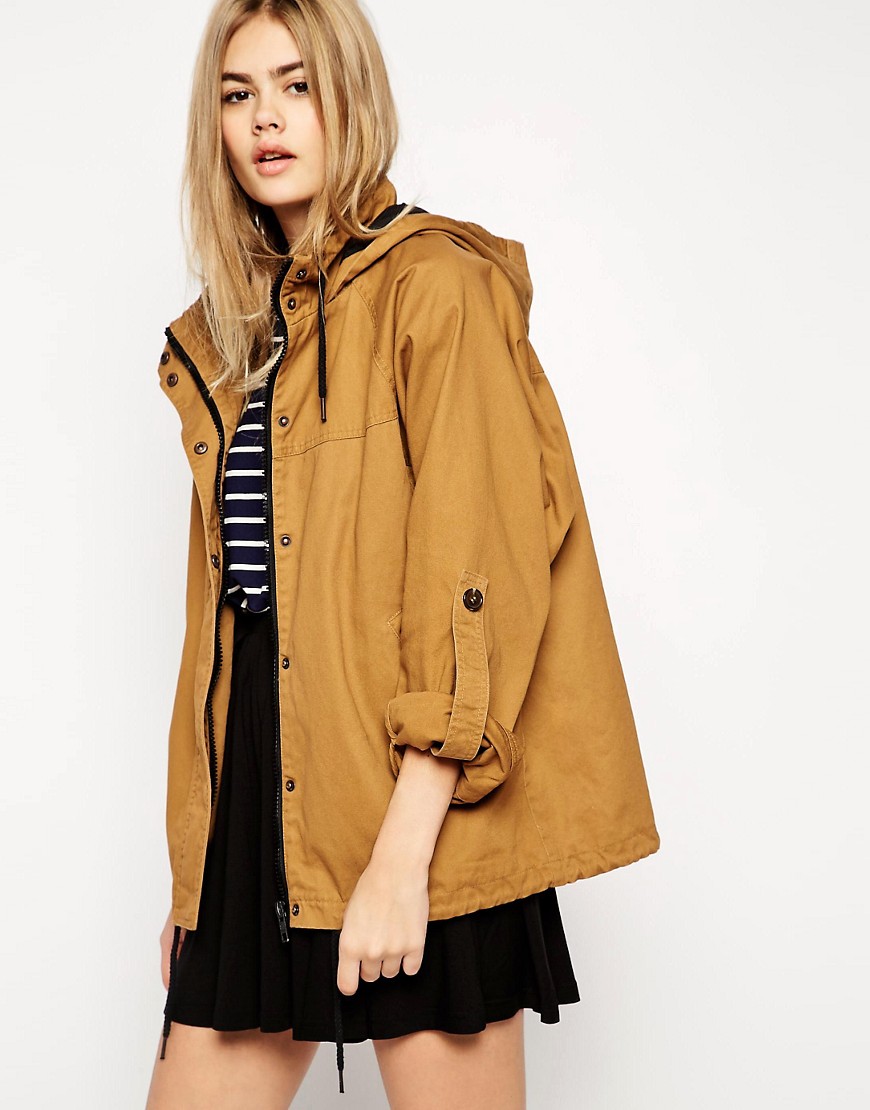 ASOS | ASOS Jacket with Batwing Sleeve in Washed Cotton at ASOS