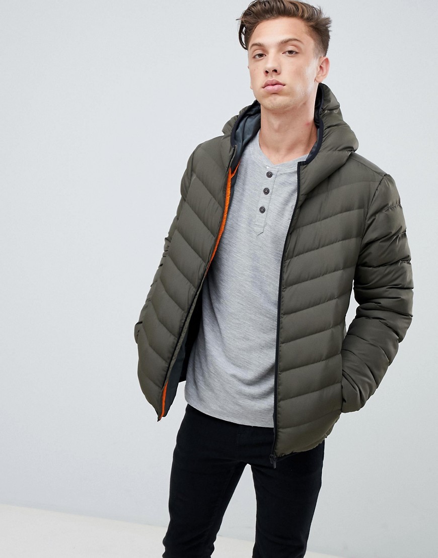 Brave Soul Hooded Quilted Padded Jacket