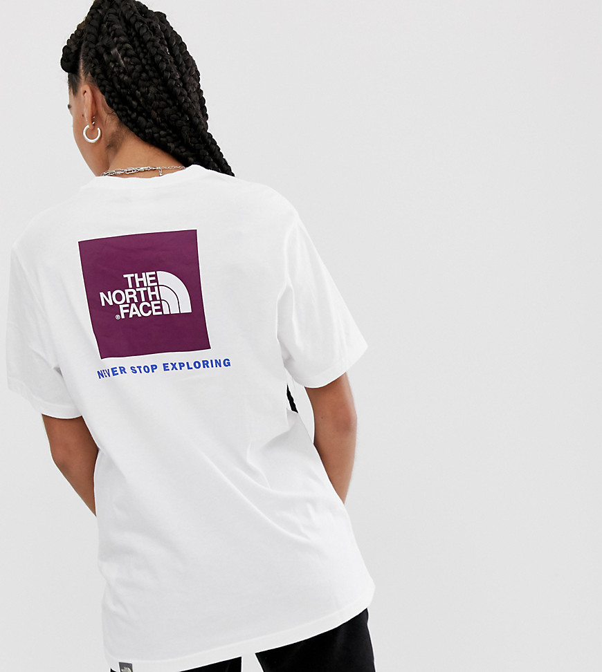 The North Face Red Box t-shirt in white/purple