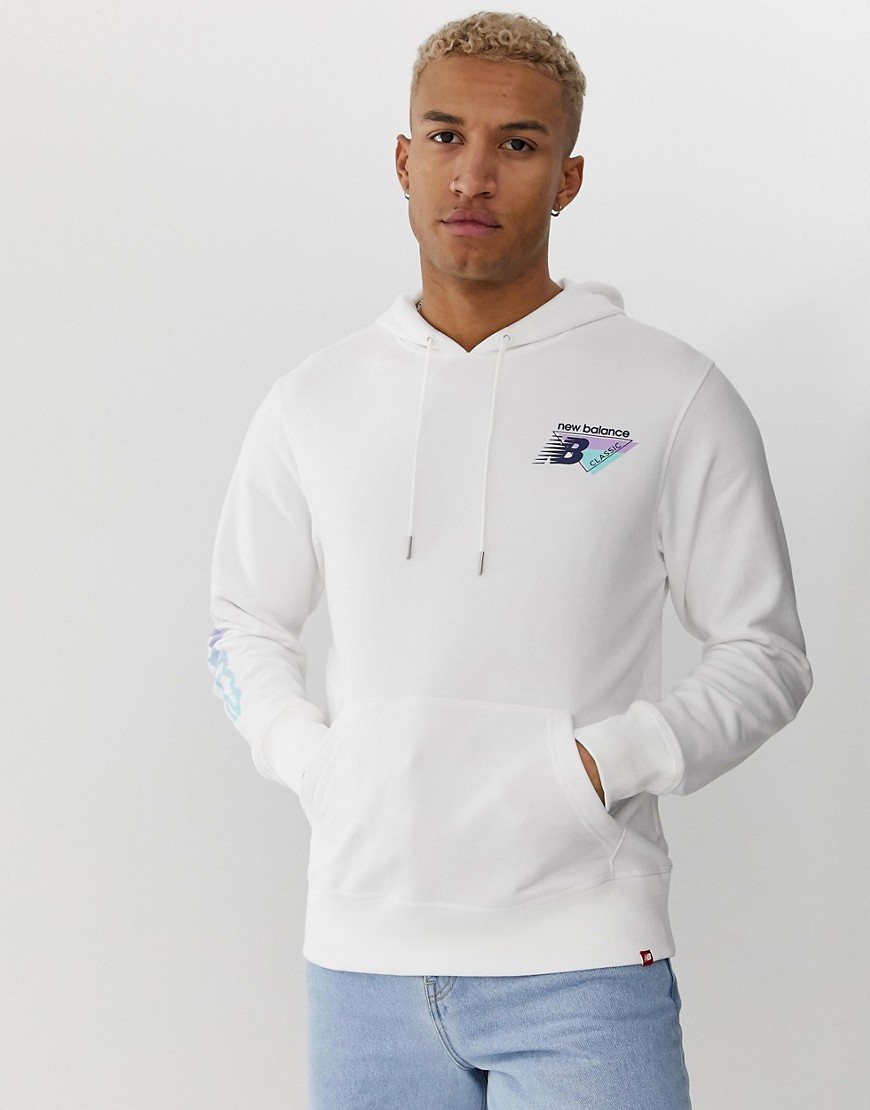 New Balance hoodie with sleeve print in white