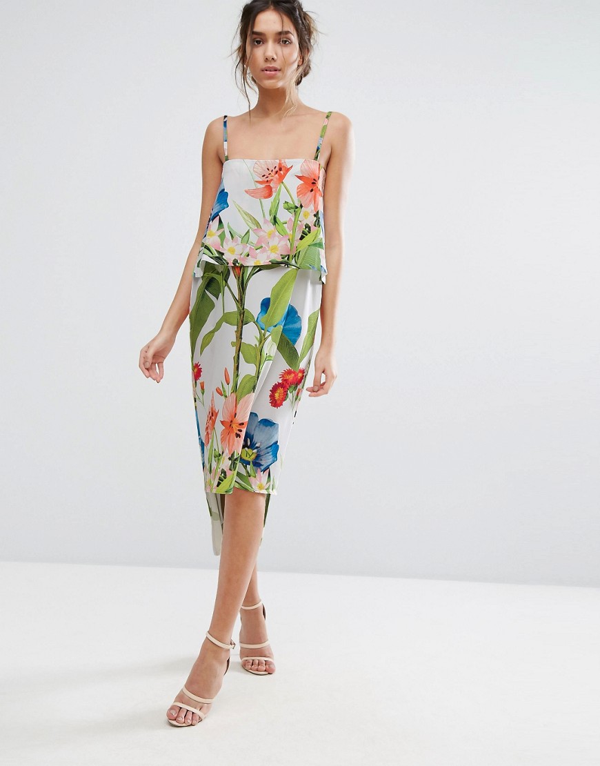 Every Cloud Palm Print Midi With Double Layer - Multi palm print