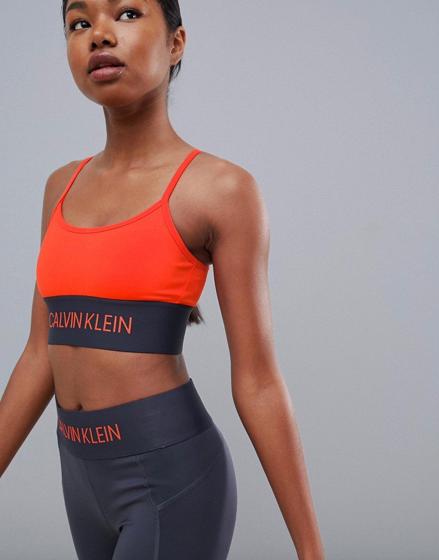 Calvin Klein Performance modular sports bra in orange