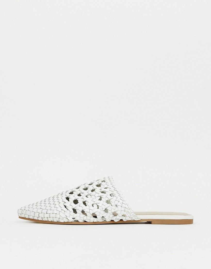 ALDO Rylan leather woven mules in white