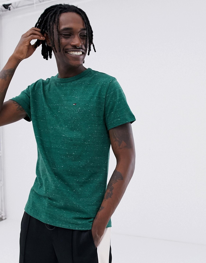 Tommy Jeans Essential flag logo t-shirt in green marl