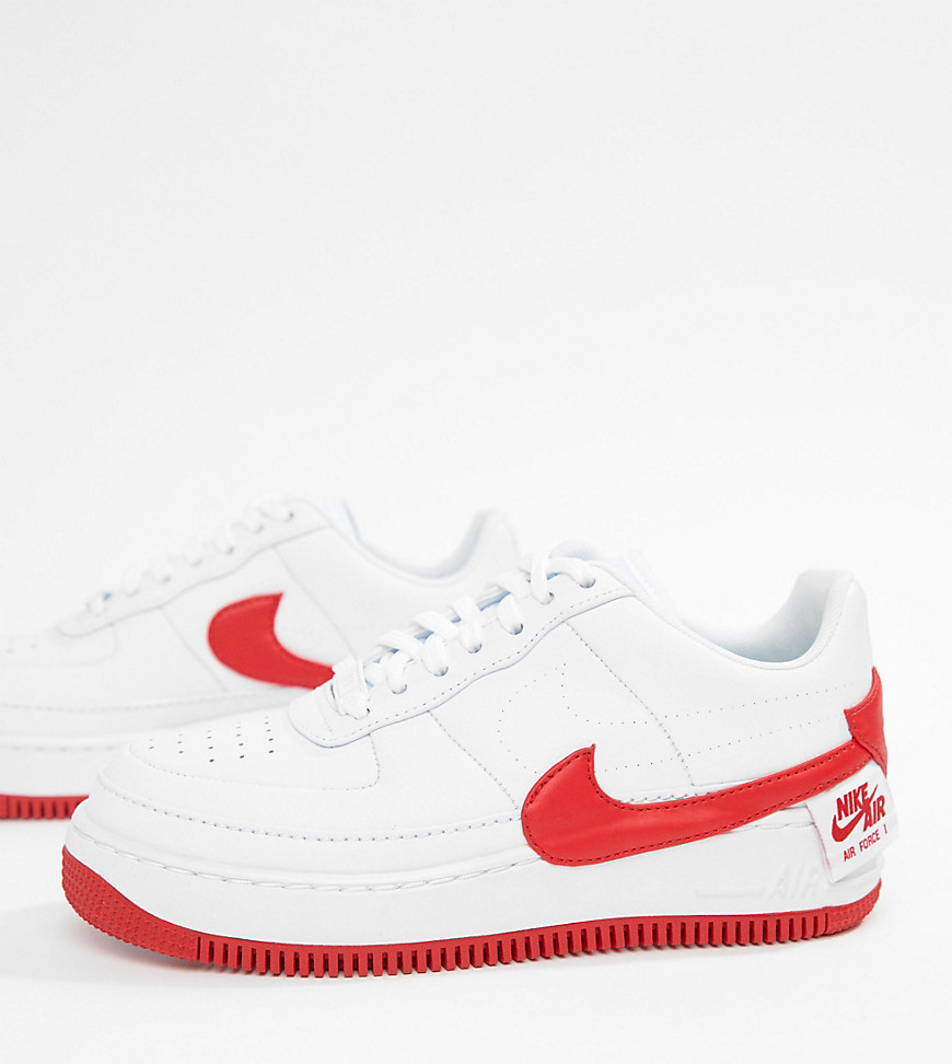 Nike White And Red Air Force 1 Jester Xx Trainers - White/red