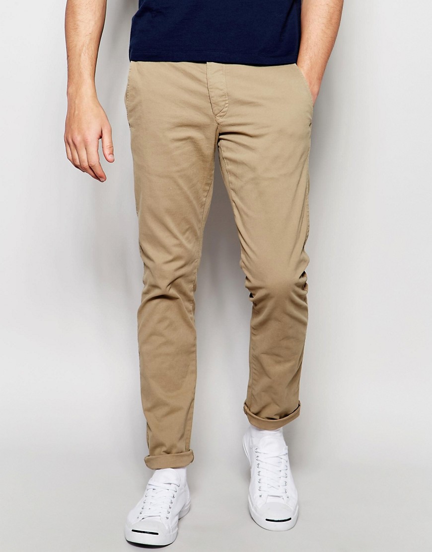 Selected Homme skinny fit stretch chinos in sand