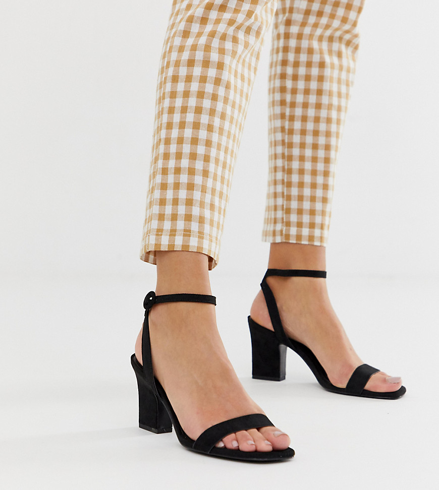 Mango two part mid sandals in black
