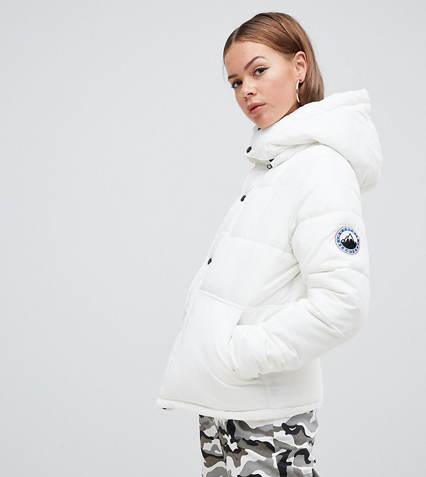 Boohoo padded jacket with hood in white