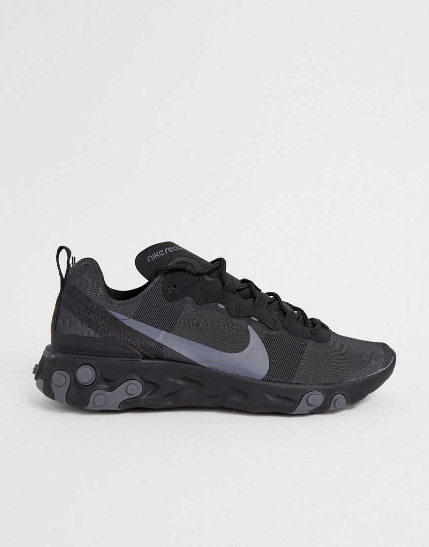 Nike React Element 55 trainers in black