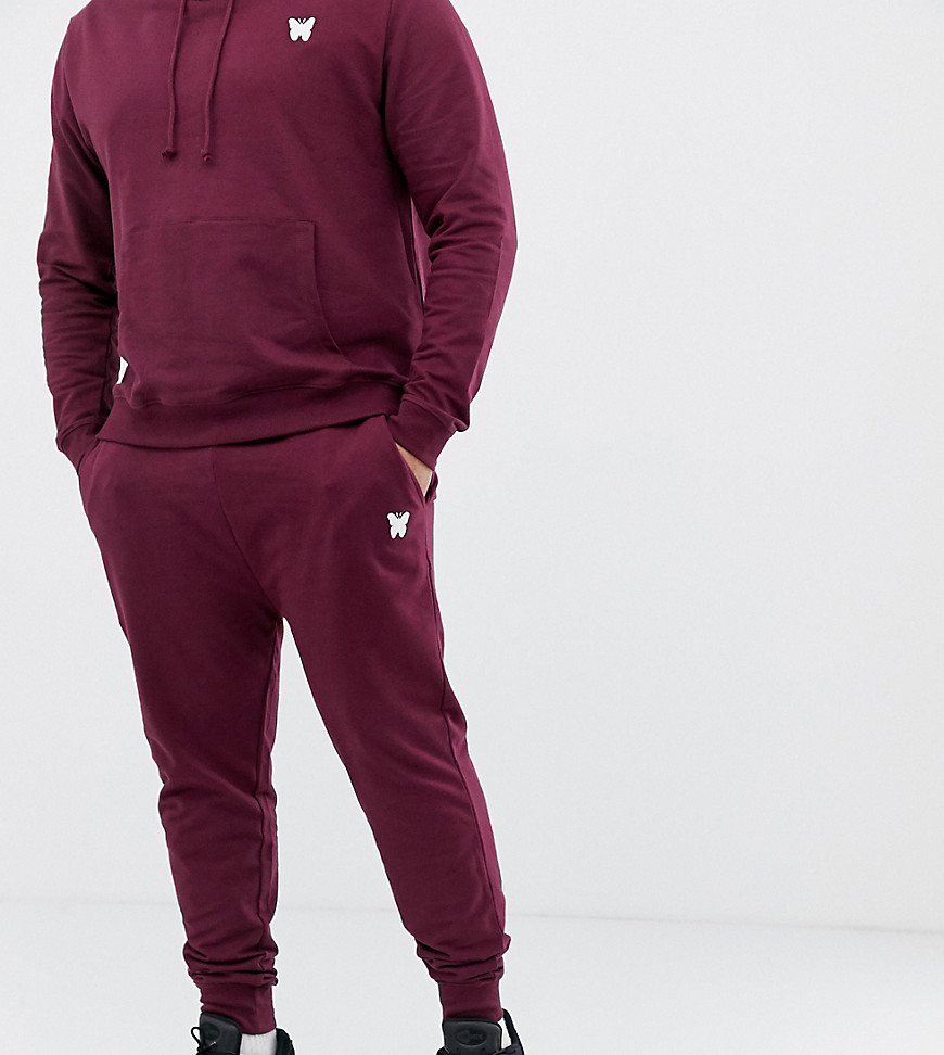 Good For Nothing skinny joggers in burgundy with small logo exclusive to ASOS