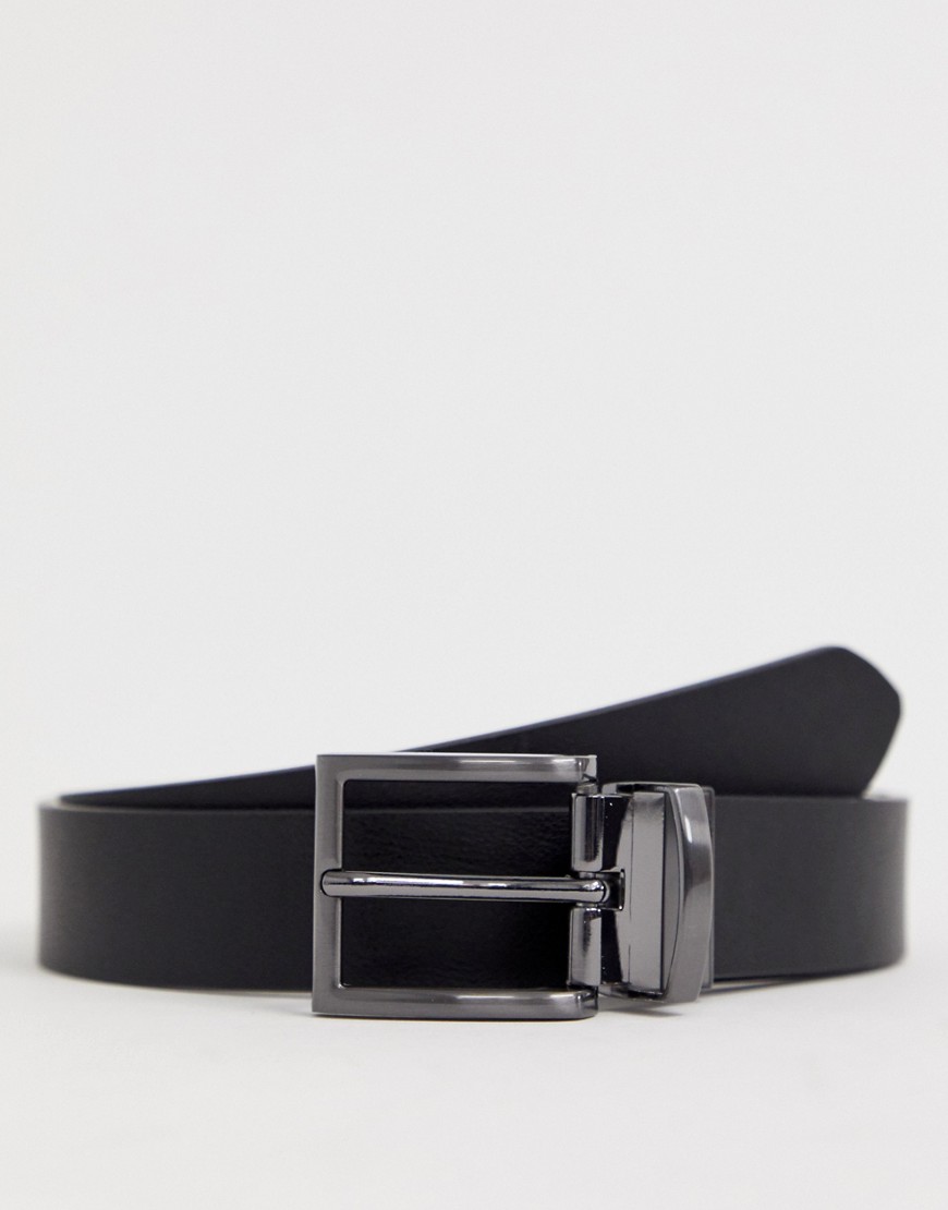 Ben Sherman leather reversible belt in black/navy
