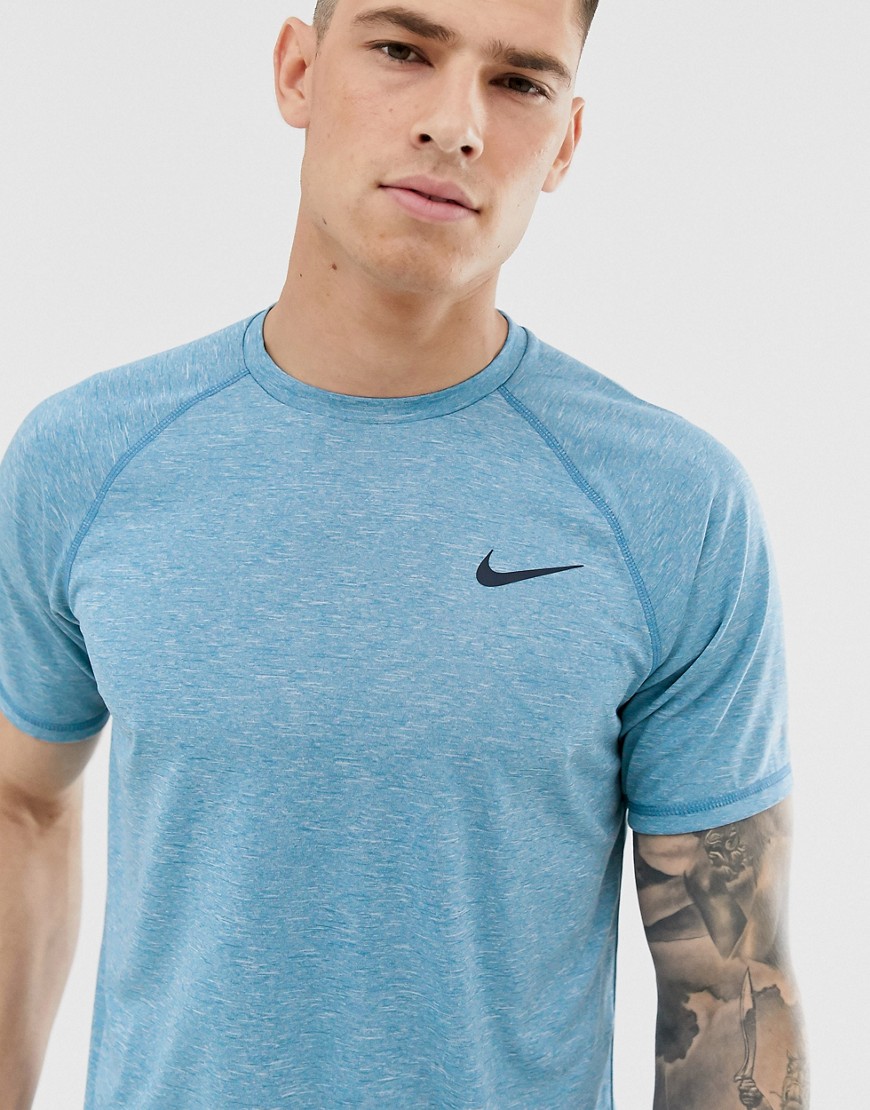 Nike Swimming short sleeve hydroguard t-shirt in blue