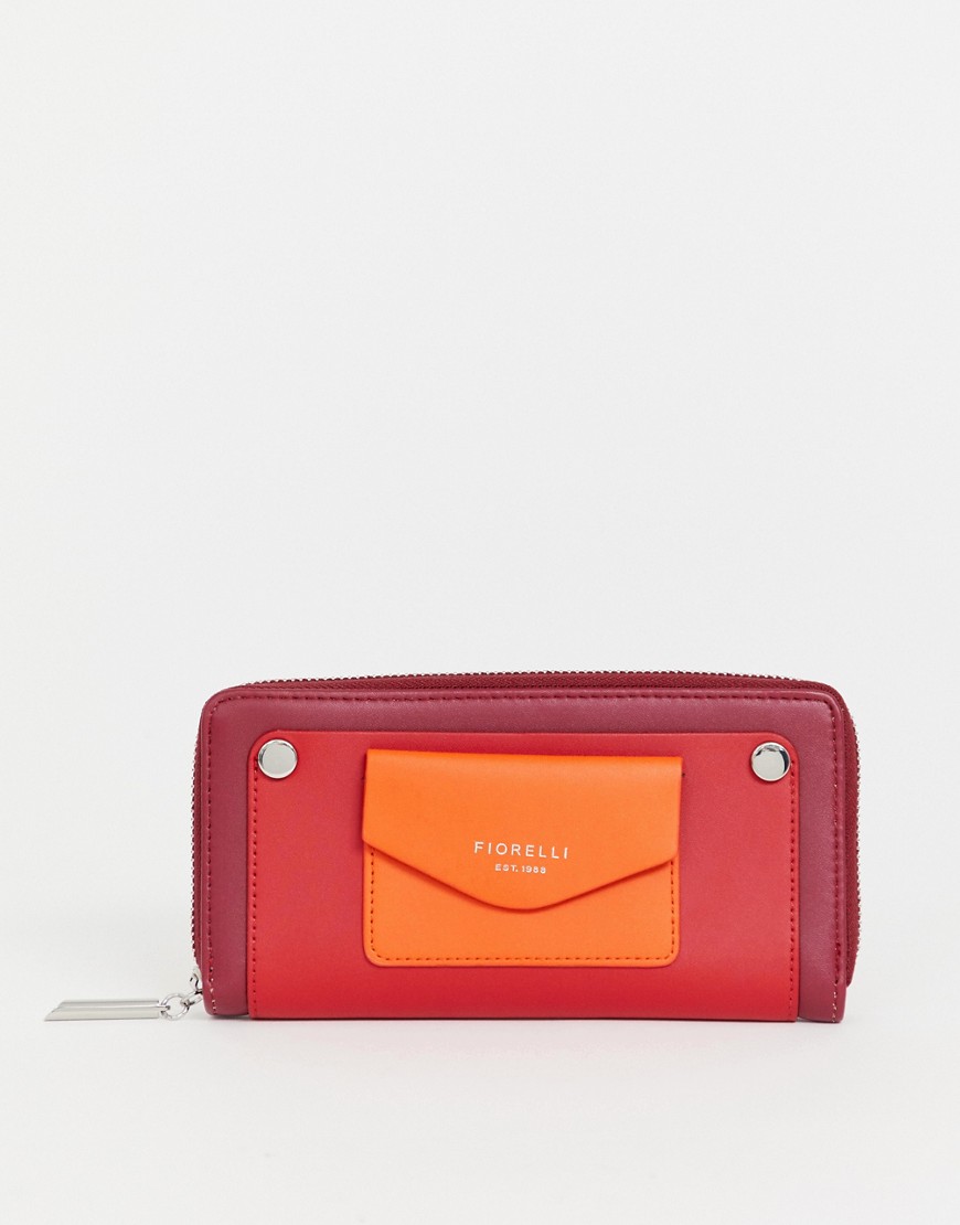 Fiorelli farringdon zip around purse in red mix