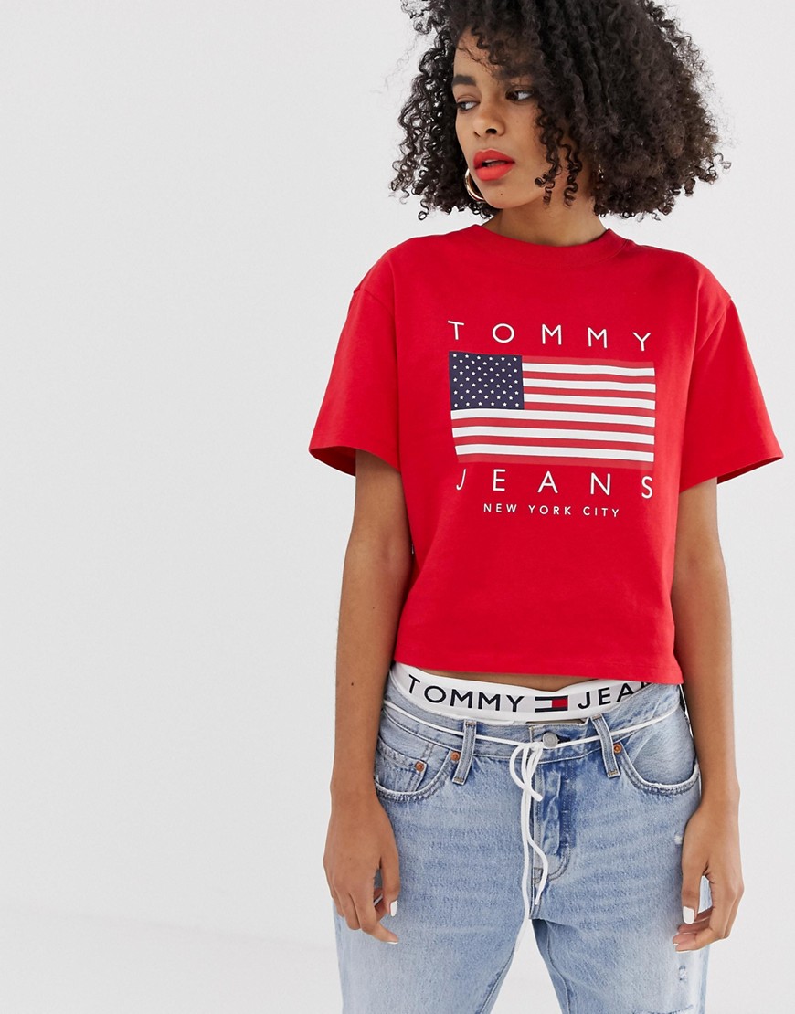 Tommy Jeans US flag logo boxy t-shirt