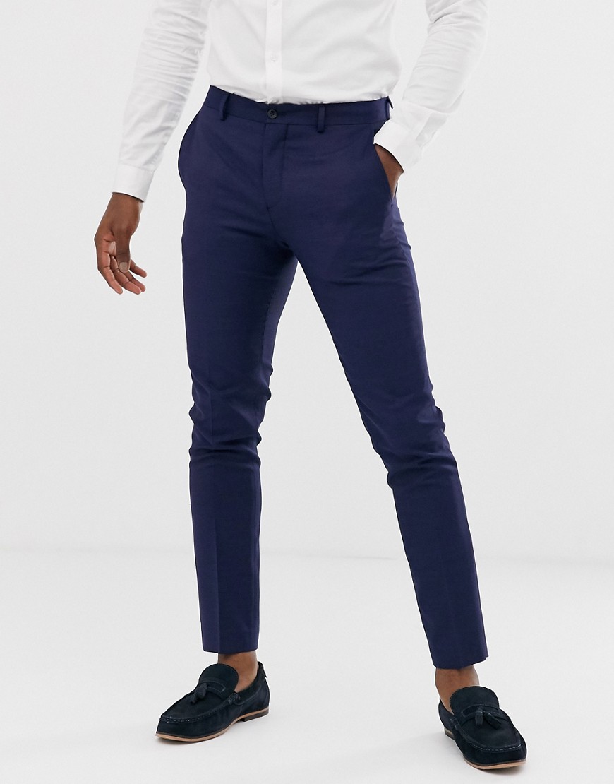 Jack & Jones Premium super slim fit stretch suit trousers in navy