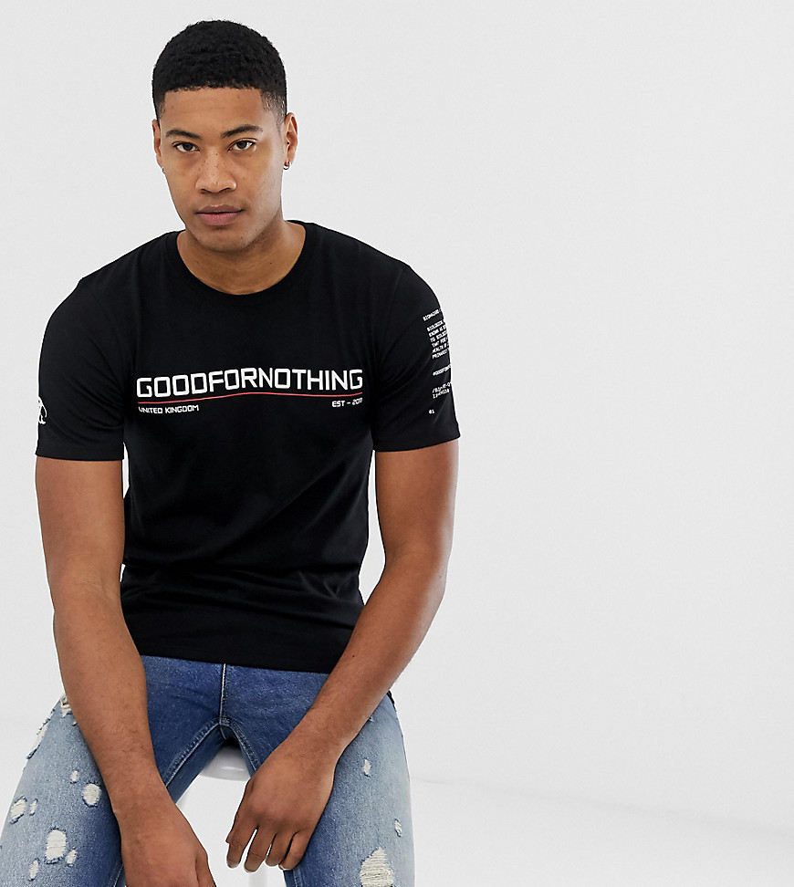 Good For Nothing  t-shirt in black with chest logo