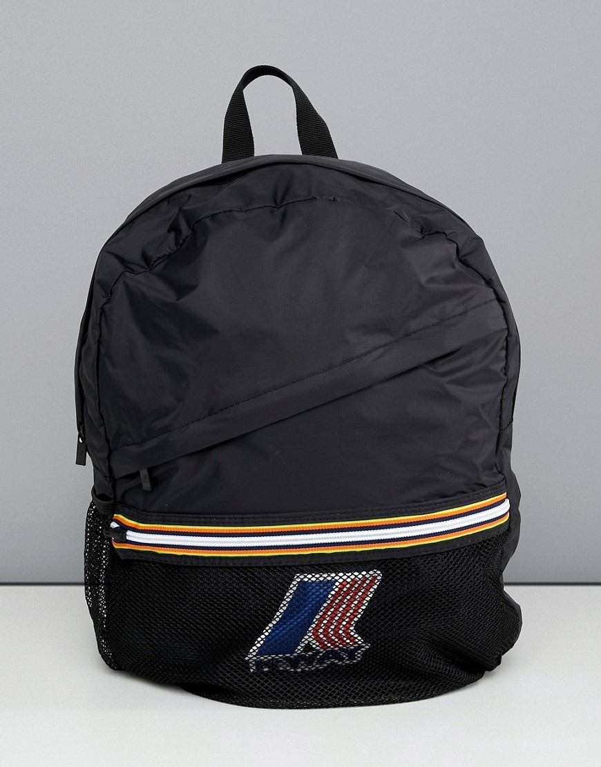 K-Way Le Vrai 3.0 Francois packaway backpack in black