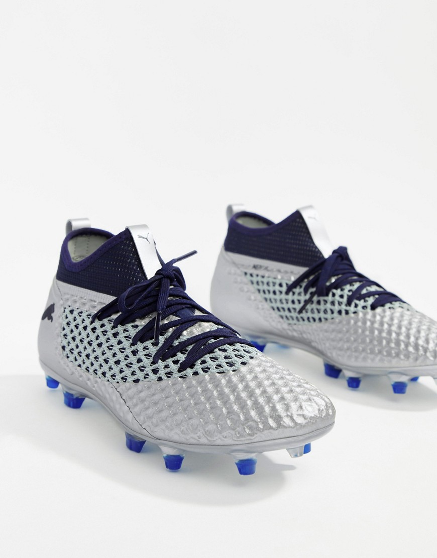 Puma Football Future 2.2 Netfit Firm Ground Boots In Silver