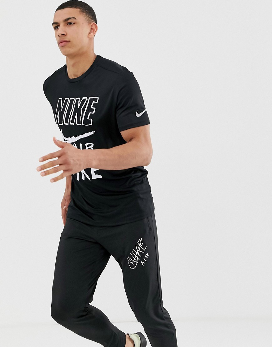 Nike Running Air logo t-shirt in black