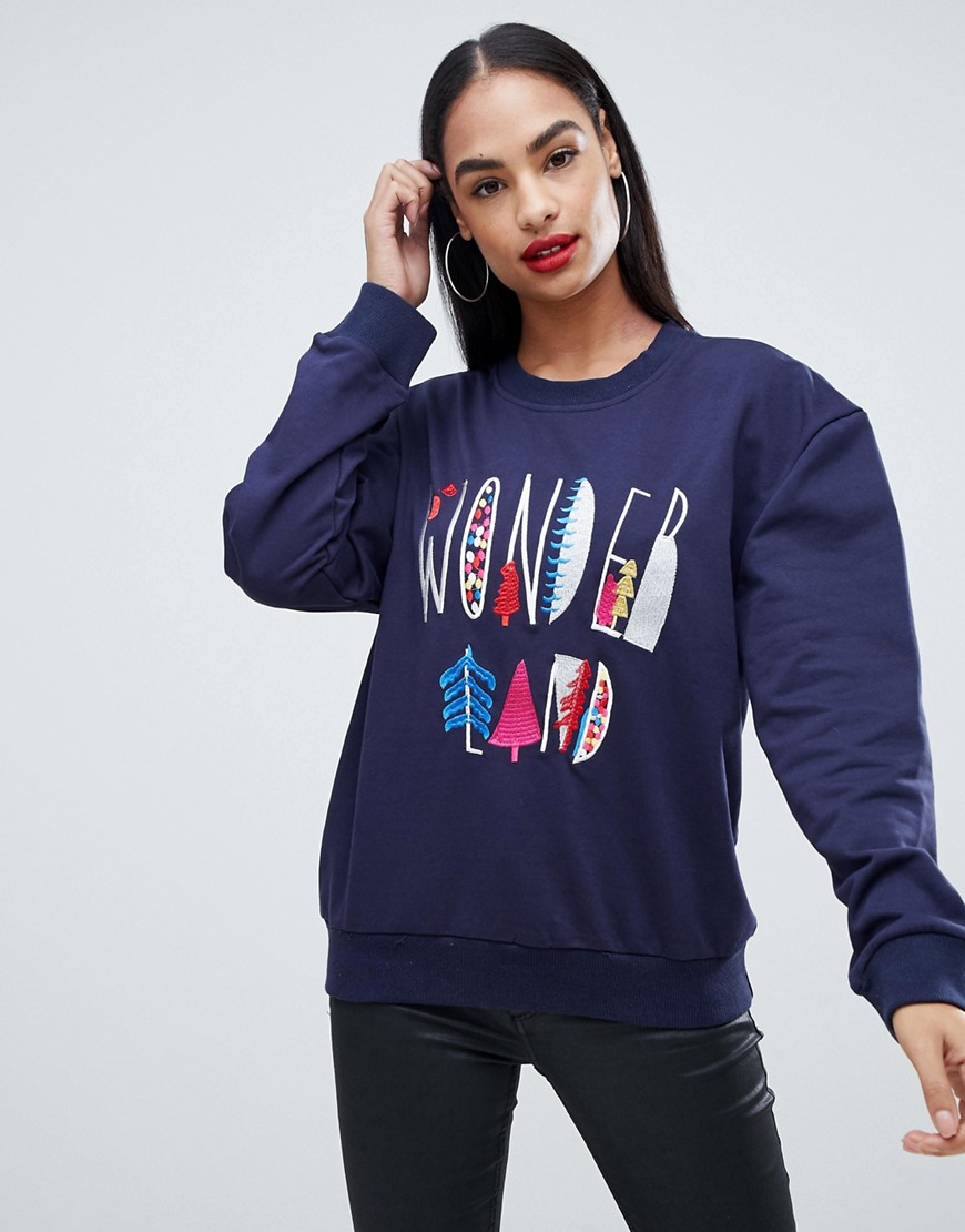 Club L christmas sweater with wonderland intarsia print