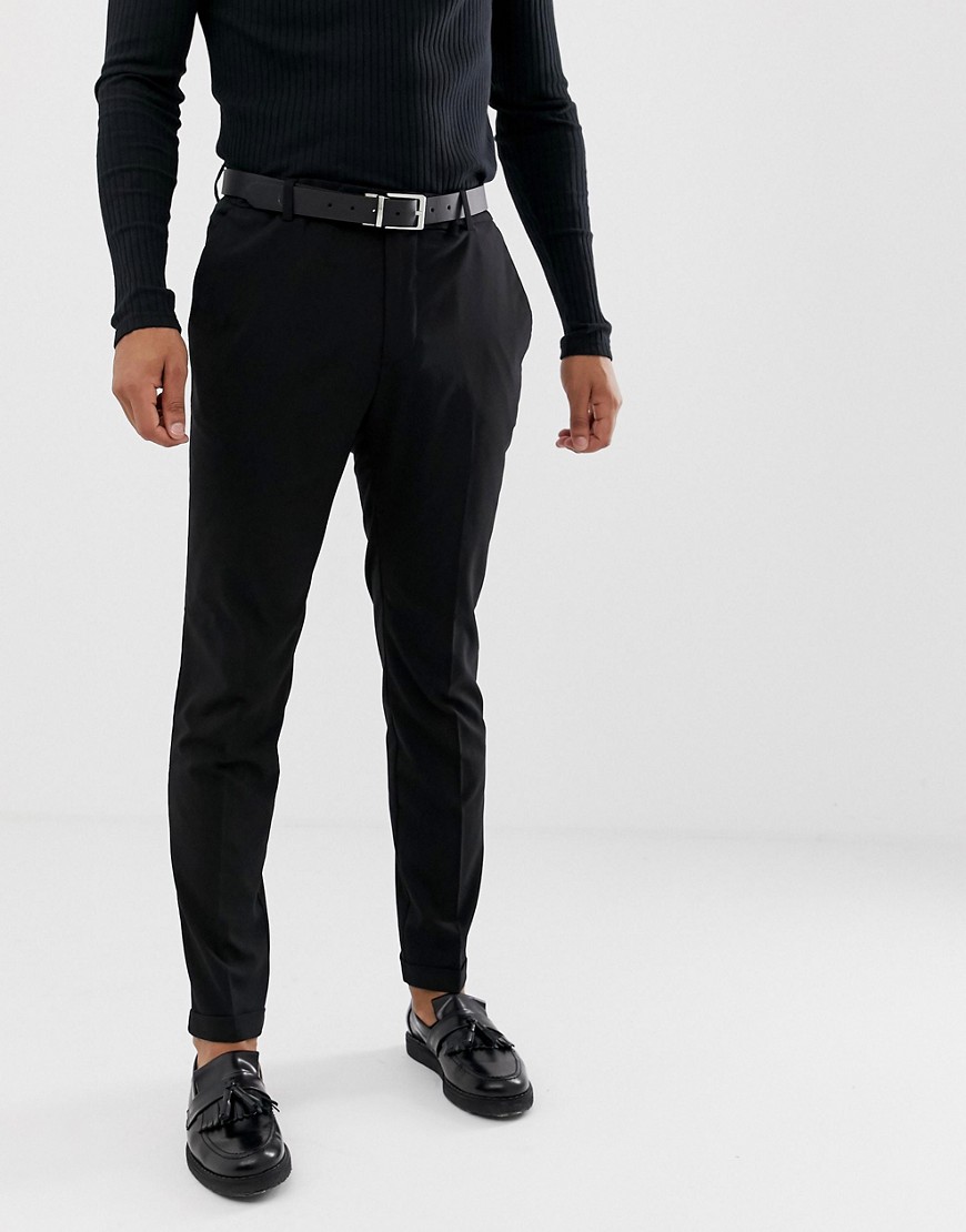 Pier One slim fit trouser in black