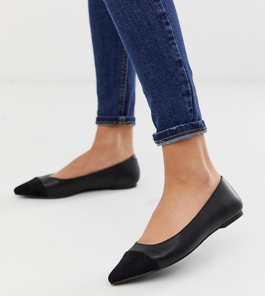 Oasis pointed flat shoes in black