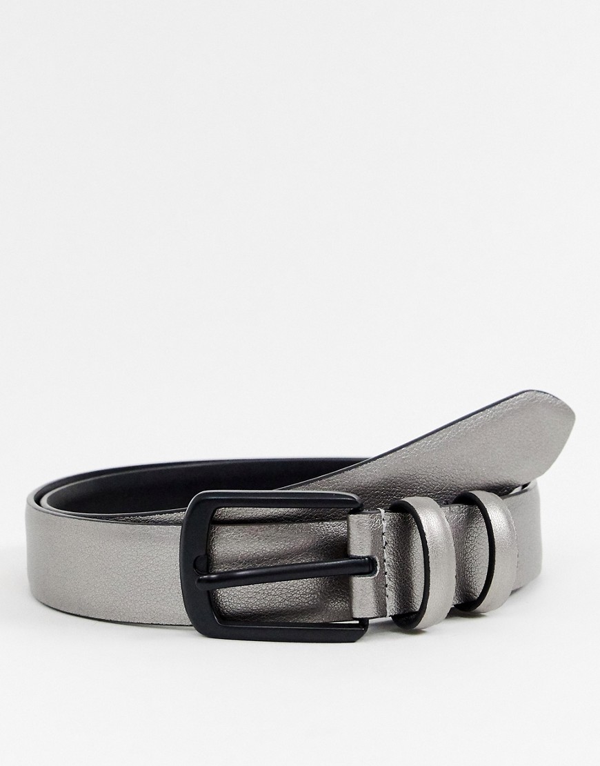 Smith & Canova belt with metallic details in silver