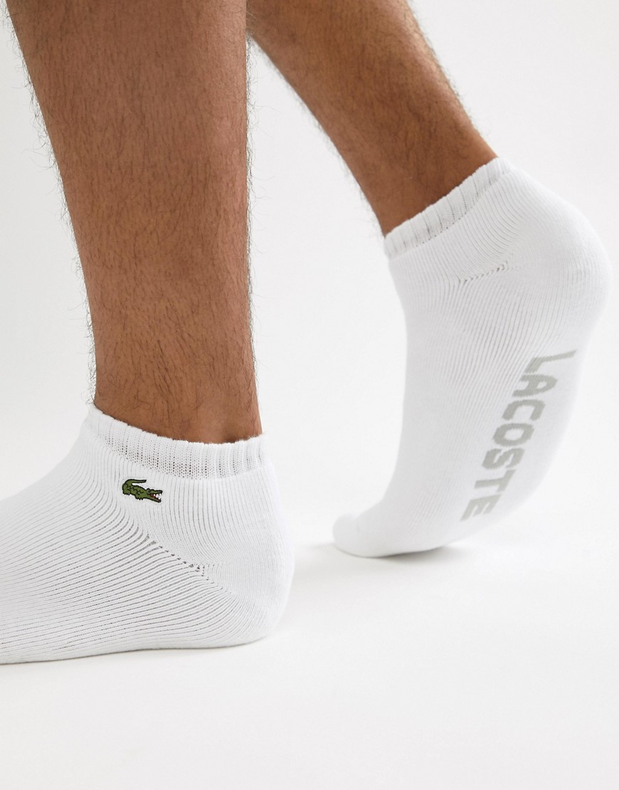 Lacoste Sport Logo Trainer Socks In White - White