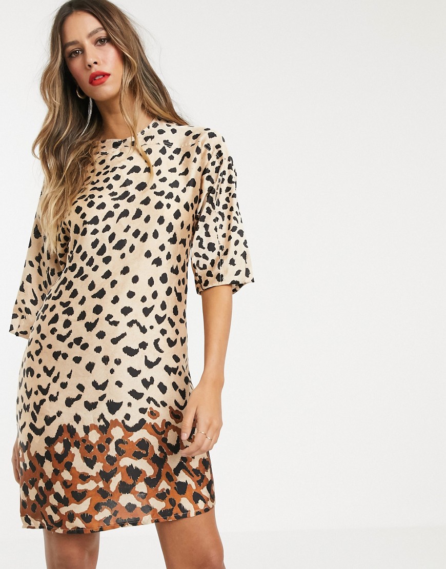 Mango leopard print shift dress
