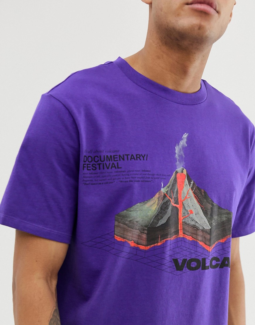 Bershka Join Life loose fit t-shirt with volcano print in purple
