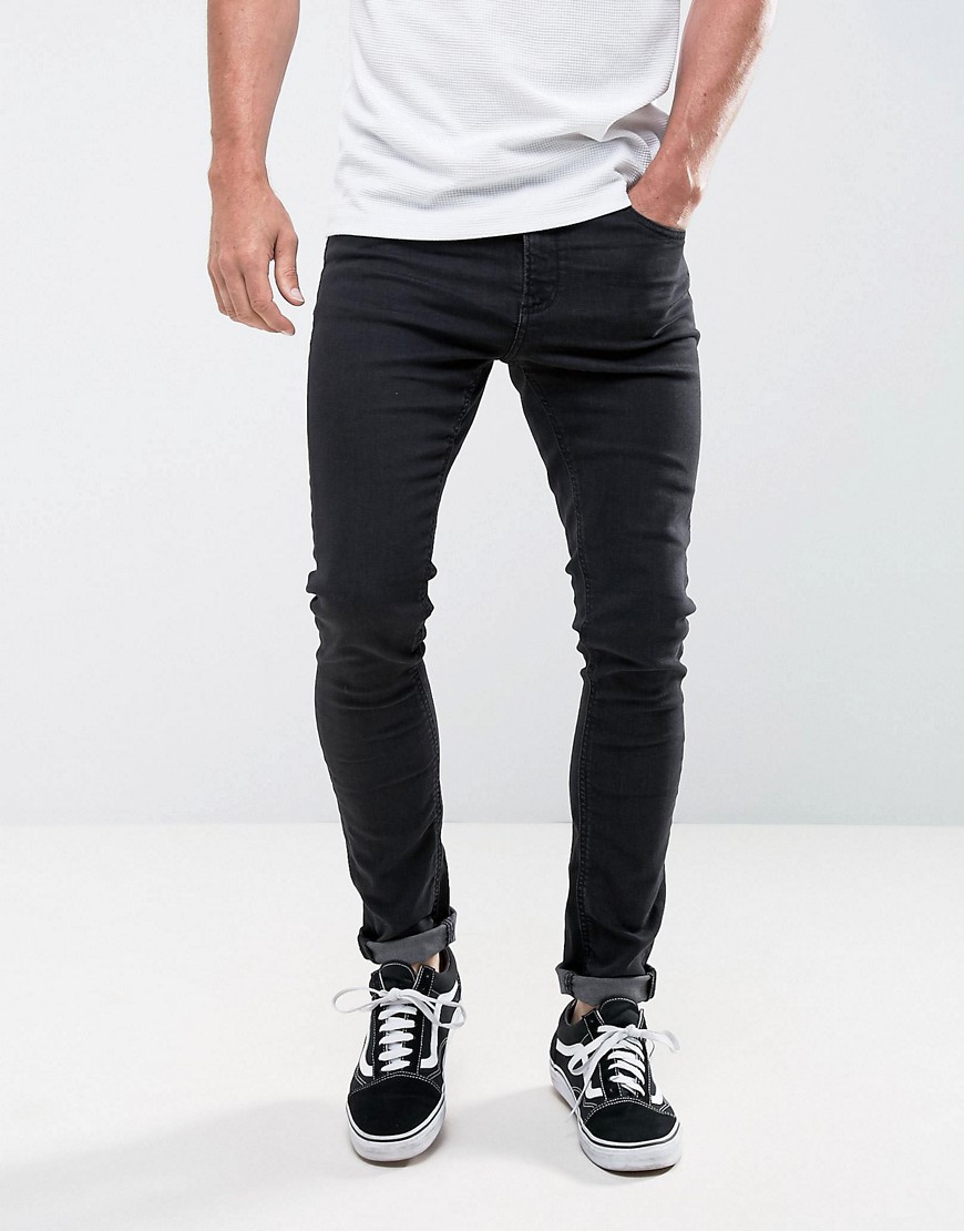 LDN DNM Super Skinny Jeans in Washed Black