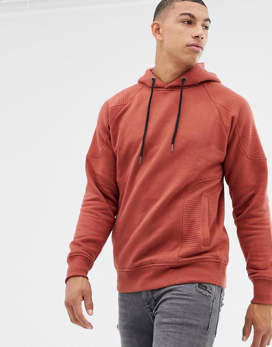 Another Influence Ribbed Panel Overhead Hoodie