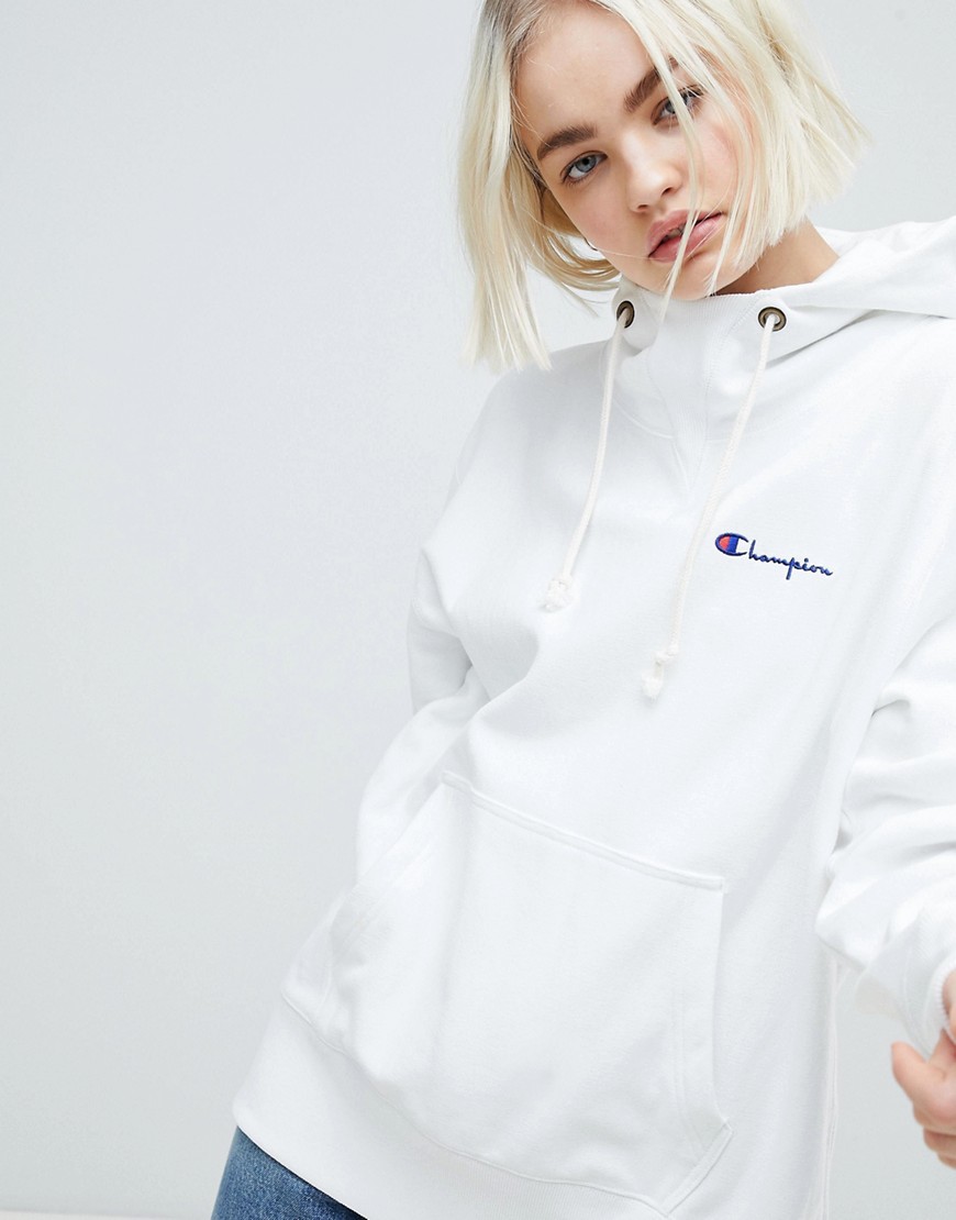 Champion Oversized Hoodie With High Neck - White