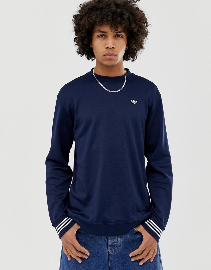 adidas Originals Pique Logo Long Sleeve T-Shirt With High Neck DU7854