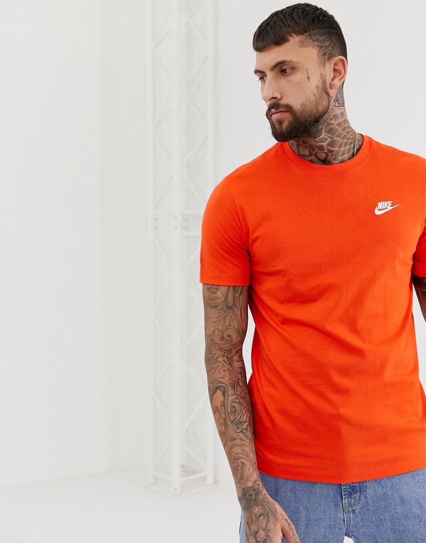Nike Club Logo T-Shirt in orange