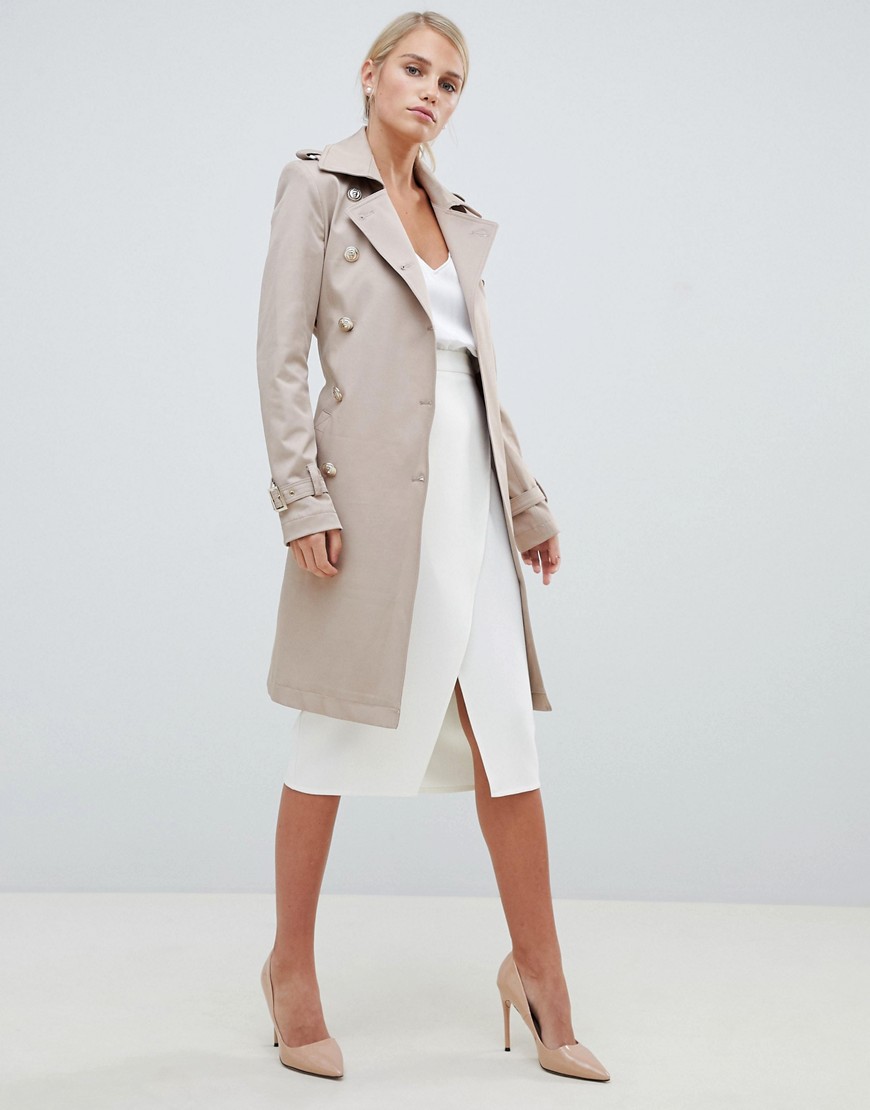 Forever Unique Belted Trench Coat - Beige